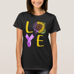 love pancreatic cancer ribbon sunflower T-Shirt