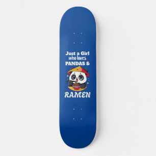 Love Pandas and Ramen (white text) Skateboard