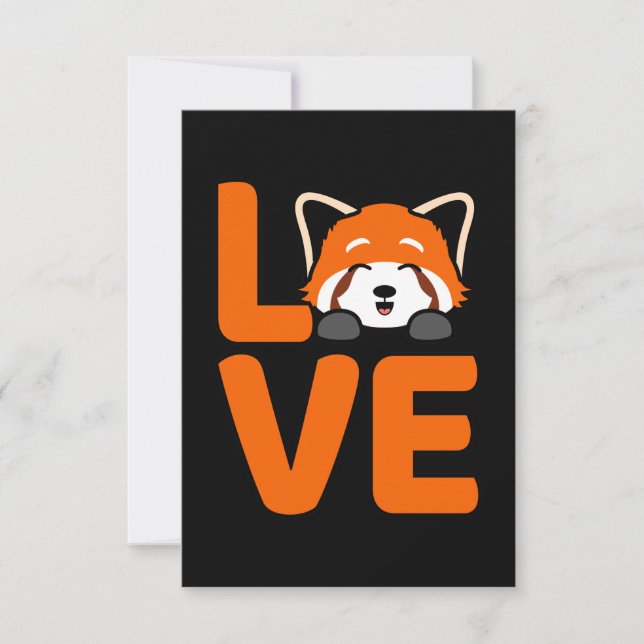 Love Pandas Cute Pet Animal Red Panda Lover Graphi RSVP Card (Front)