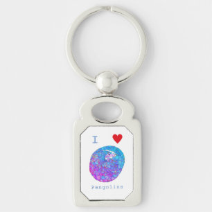 Love Pangolins Endangered Animal Rights Colourful  Key Ring