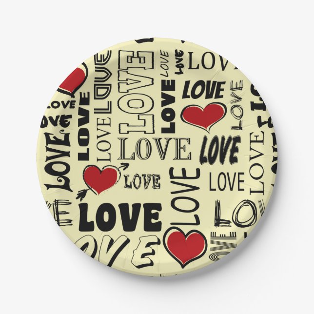 Love Paper Plate (Front)