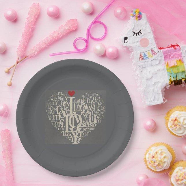 Love Paper Plate (Party)