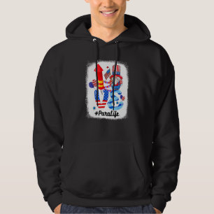 Love Para Life Gnome Usa Flag 4th Of July Patrioti Hoodie
