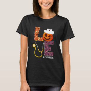 Love Paramedic Nurse Life Nurse Halloween Pumpkin T-Shirt