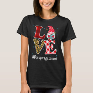 Love Paraprofessional Gnome Christmas Matching Paj T-Shirt