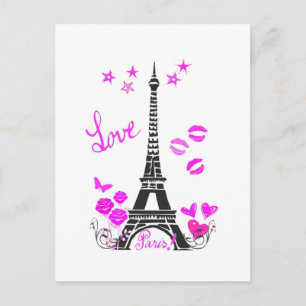 LOVE PARIS EIFFEL TOWER PRINT POSTCARD