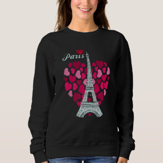 Love Paris Heart Eiffel Tower Souvenir France Fren Sweatshirt