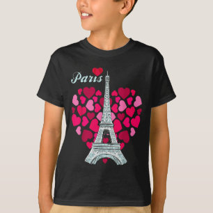 Love Paris Heart Eiffel Tower Souvenir France Fren T-Shirt