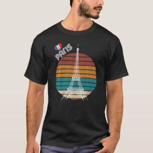 Love Paris Retro Eiffel Tower France Tourist Souve T-Shirt