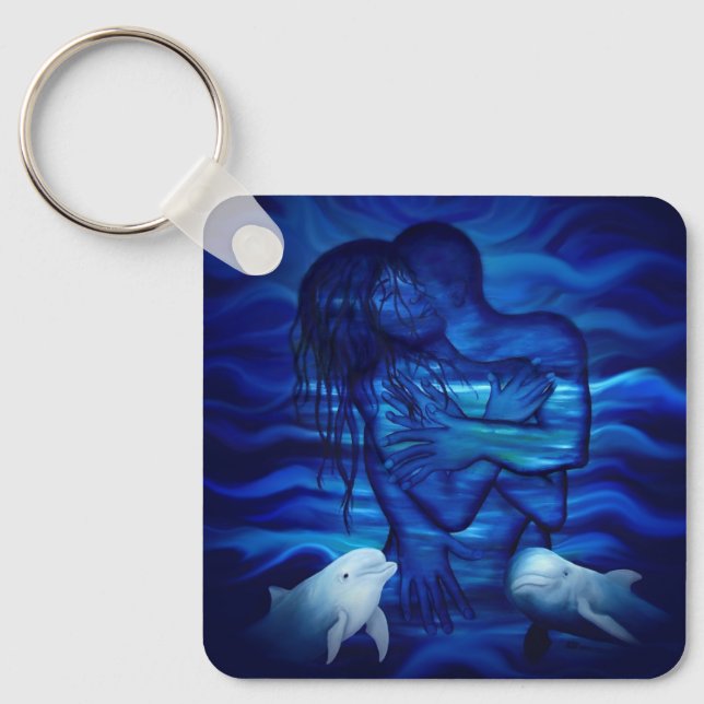 Love, Passion act - pair with Dolphin pair Key Ring (Front)
