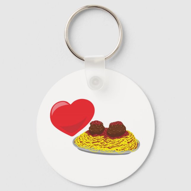 Love pasta!  Customisable: Key Ring (Front)