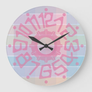 Love PASTEL COLORS by Masanser Large Clock