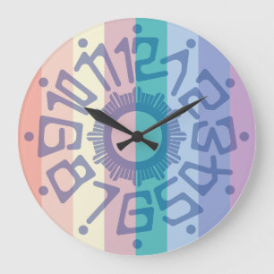 Love PASTEL COLORS by Masanser Large Clock