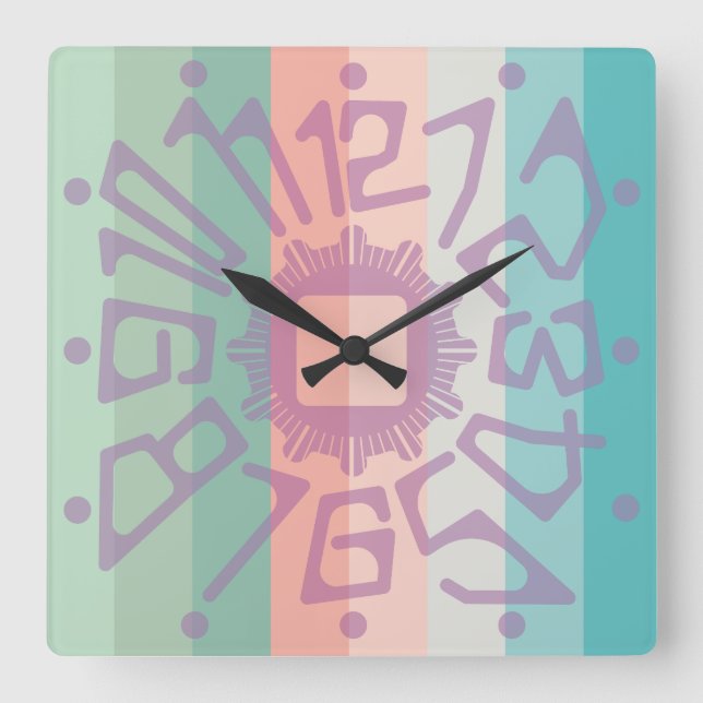 Love PASTEL COLORS by Masanser Square Wall Clock (Front)