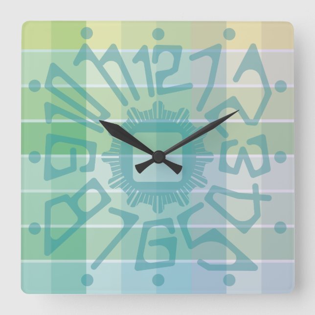 Love PASTEL COLORS by Masanser Square Wall Clock (Front)