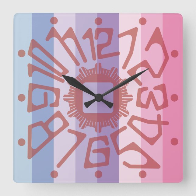 Love PASTEL COLORS by Masanser Square Wall Clock (Front)