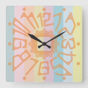 Love PASTEL COLORS by Masanser Square Wall Clock
