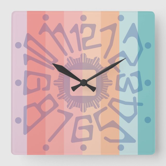 Love PASTEL COLORS by Masanser Square Wall Clock (Front)
