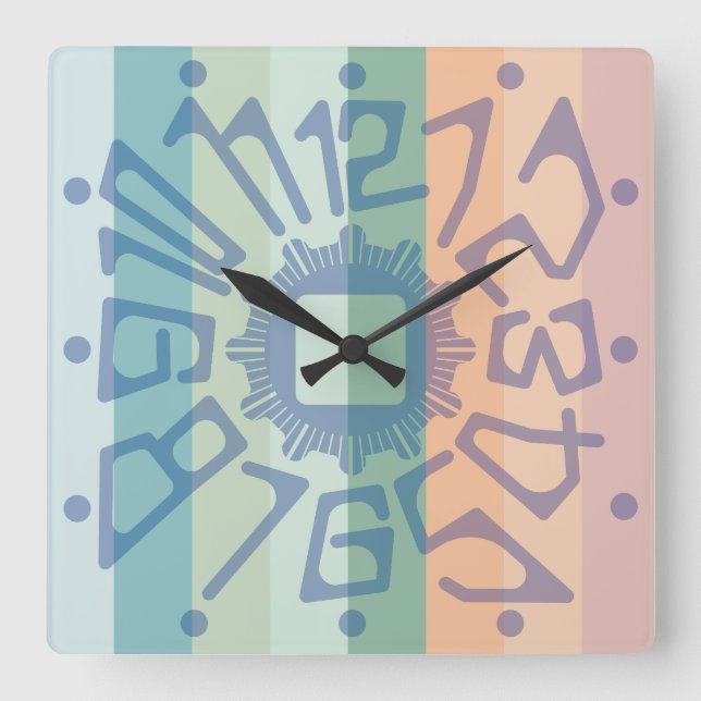 Love PASTEL COLORS by Masanser Square Wall Clock (Front)