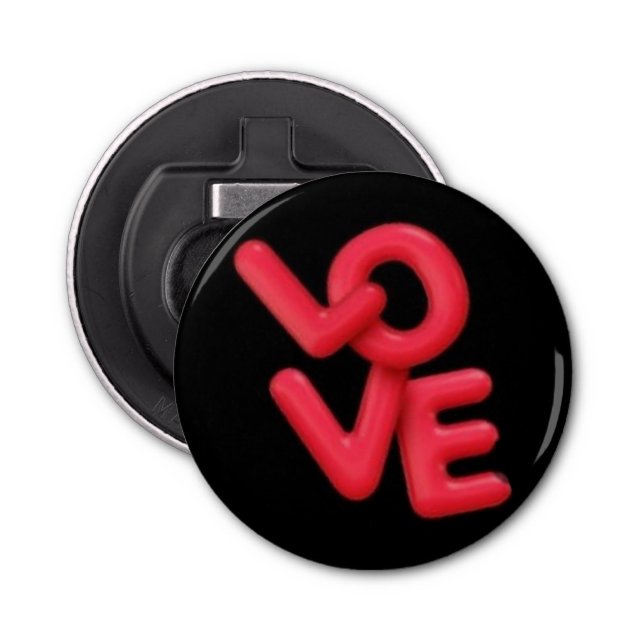 Love 💕 patch — Valentine Pin Button Bottle Opener (Front)