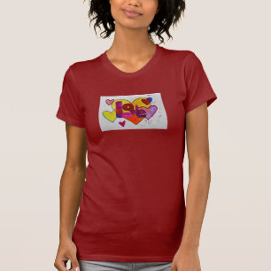 Love Patchwork Hearts Glitter Inspirational Shirts