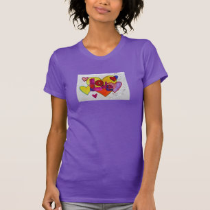 Love Patchwork Hearts Glitter Inspirational Shirts