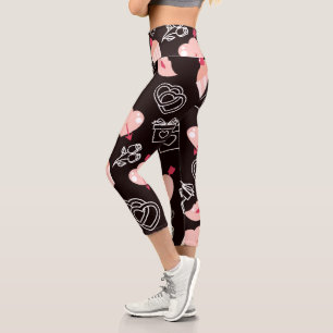 Love Pattern Capri Leggings