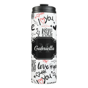 Love Pattern Thermal Tumbler