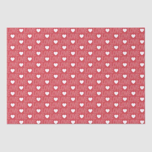 Love Pattern Tissue Paper - White Outline (Front)