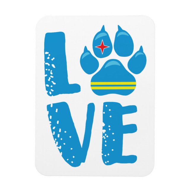LOVE PAW (Blue letters) - Magnet (Vertical)