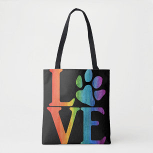 Love Paw Classic Rainbow Tote Bag