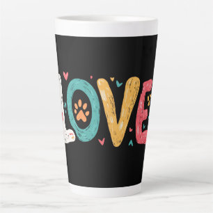 LOVE Paw – Cute Pet Lover Typography Art Latte Mug