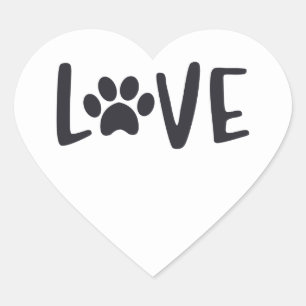 LOVE Paw  Keychain Heart Sticker