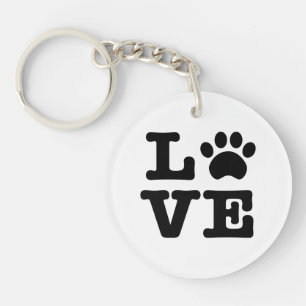 Love Paw Print Acrylic Keychain