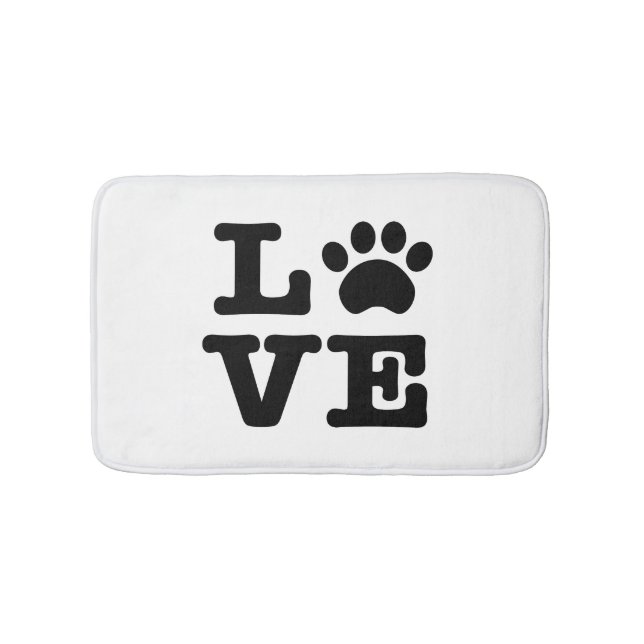 Love Paw Print Bath Mat (Front)