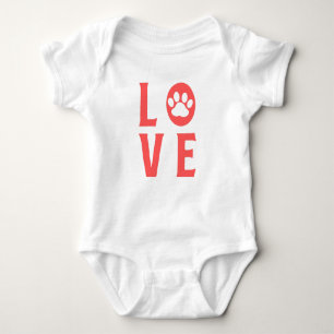 Love Paw Print (Cat, Dog, Pet)  Baby Bodysuit