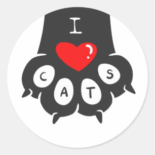 Love Paw Print - Choose background colour Classic Round Sticker