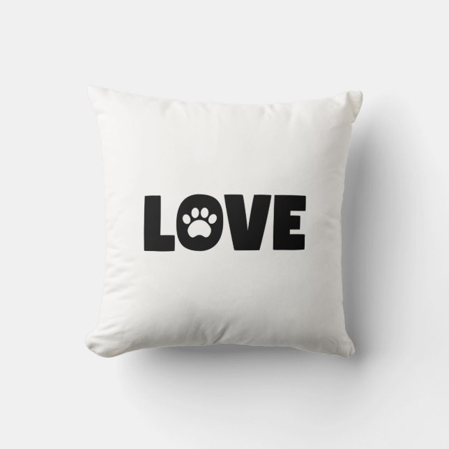 Love Paw Print Cushion (Front)