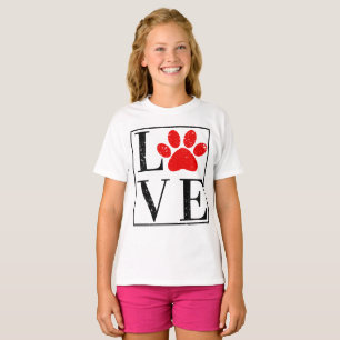 LOVE PAW PRINT DOG OWNER PET LOVER T-Shirt