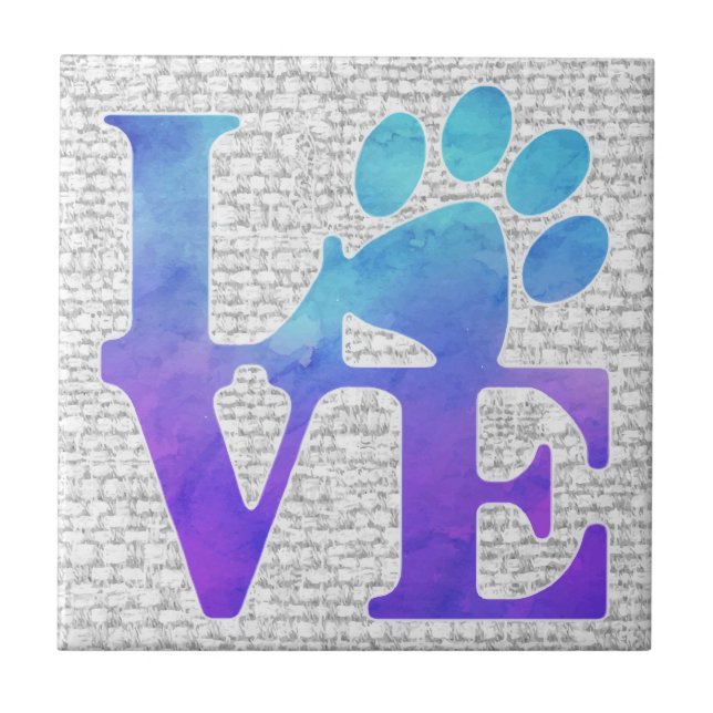 Love Paw Print - Gifts for Dog Lovers Tile (Front)