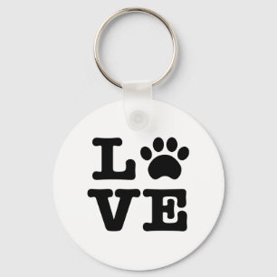 Love Paw Print Keychain Button
