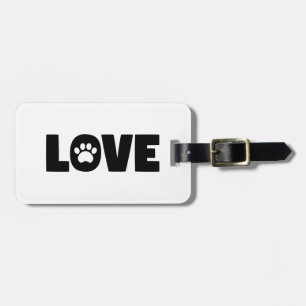 Love Paw Print Luggage Tag