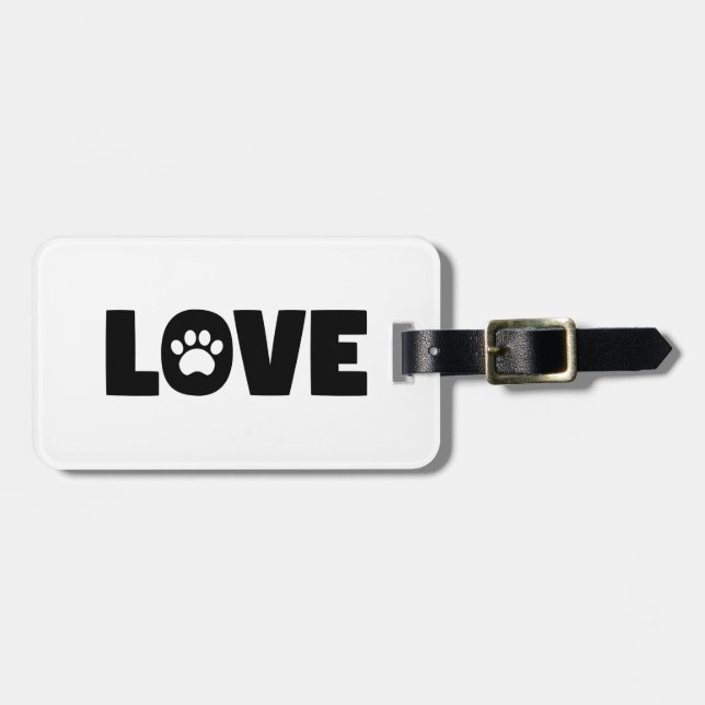 Love Paw Print Luggage Tag (Front Horizontal)