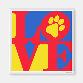 LOVE paw print Magnet