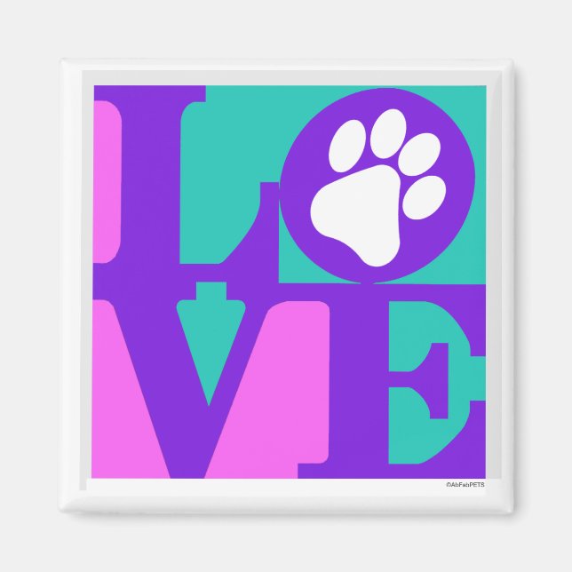 LOVE paw print magnet (Front)