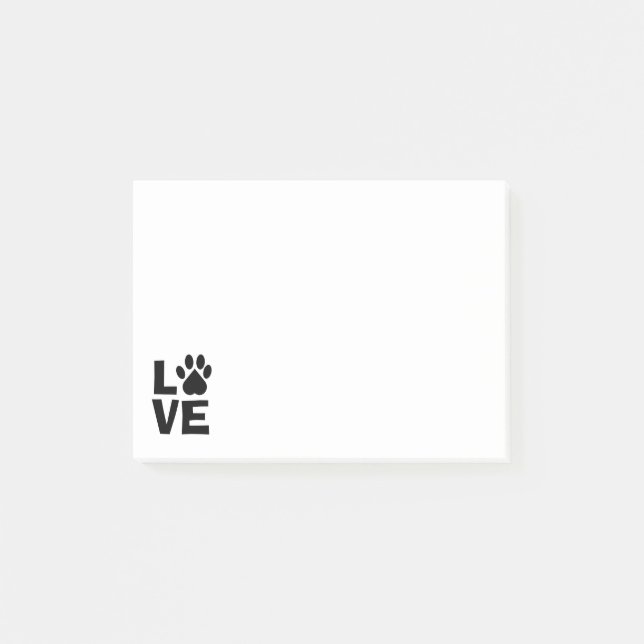 Love Paw Print Post-it Note (Front)