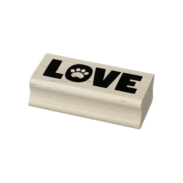 Love Paw Print Rubber Stamp (Stamp)