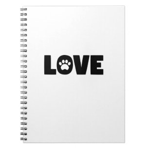 Love Paw Print Spiral Notebook