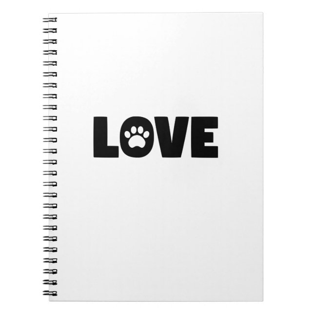 Love Paw Print Spiral Notebook (Front)