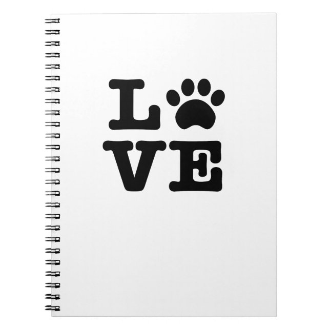 Love Paw Print Spiral Notebook (Front)